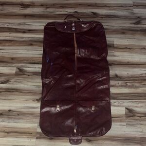 Vintage American Tourister Luggage Garment Suit Bag Leather maroon